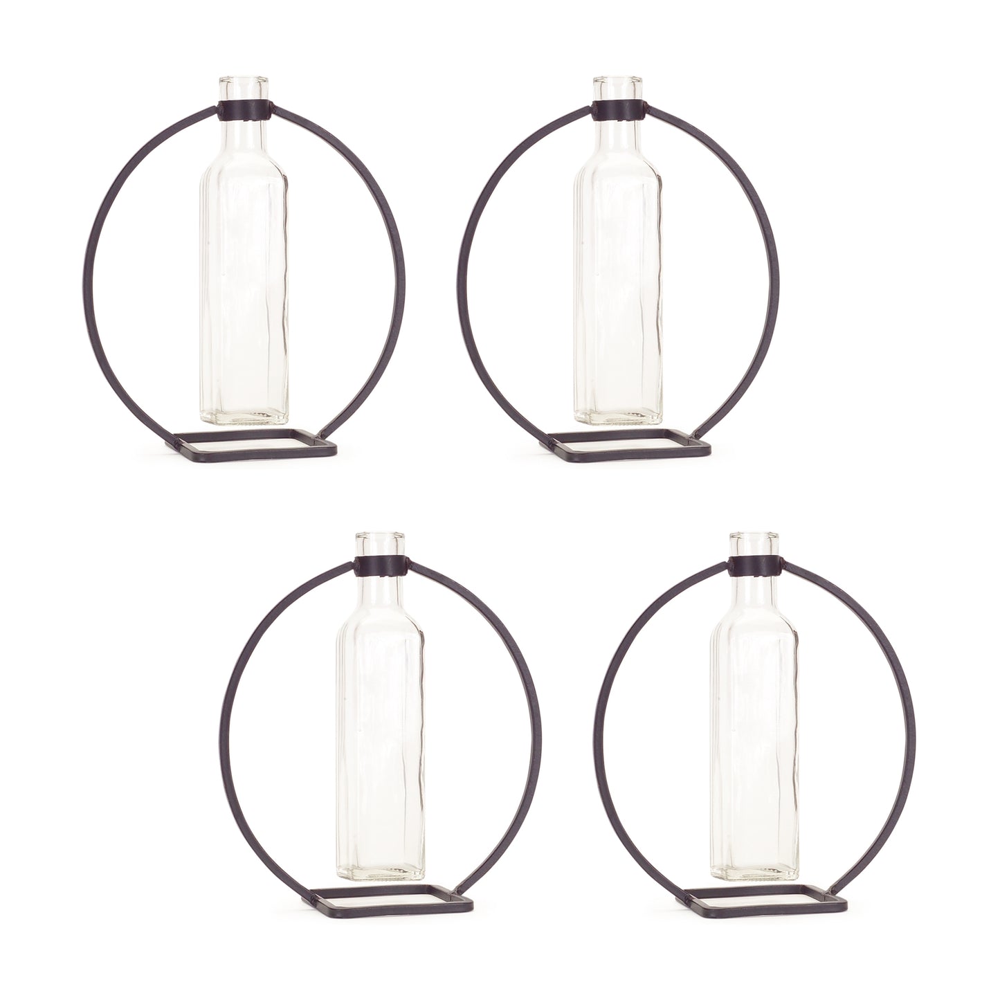 Modern Hanging Bottle Vase in Circle Stand (Set of 4) DELETE