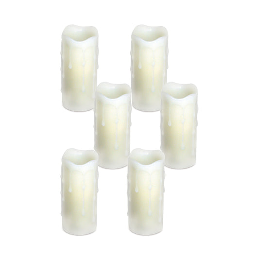 LED Dripping Wax Pillar Candles (Set of 6)