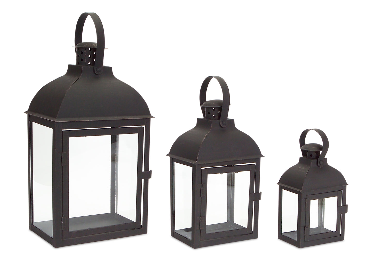 Modern Black Metal Lantern (Set of 3)