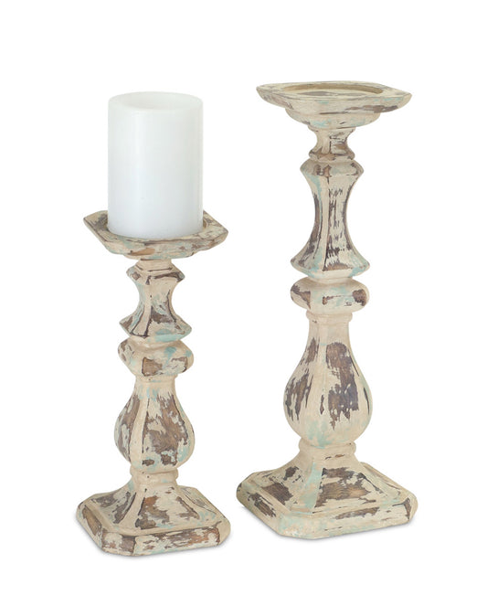 Candle Holder (Set of 2) 10"H, 14"H Polystone