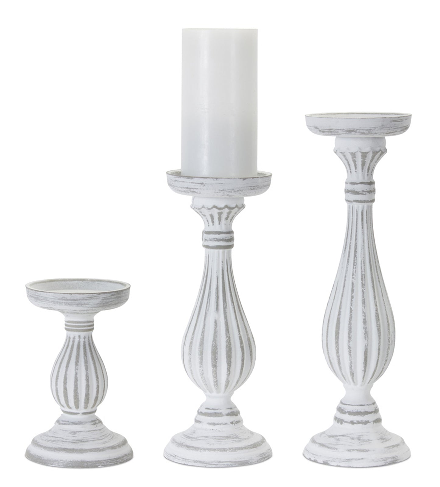 Candle Holder (Set of 3) 7"H, 11.25"H, 13.5"H Wood/Resin