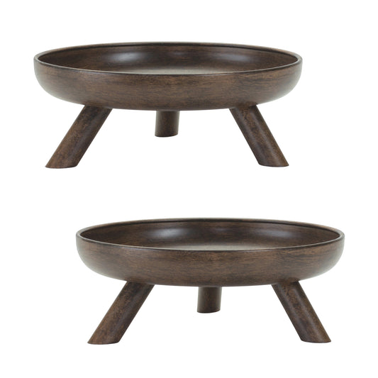 Metal Bowl Pedestal with Legs (Set of 2)