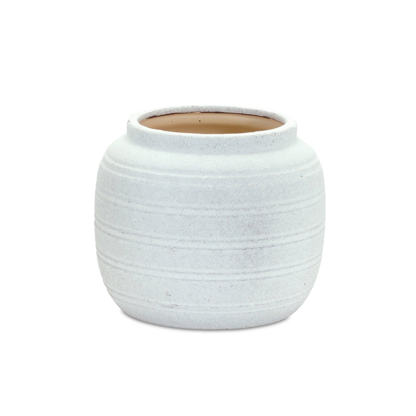 Modern White Clay Vase 6"H