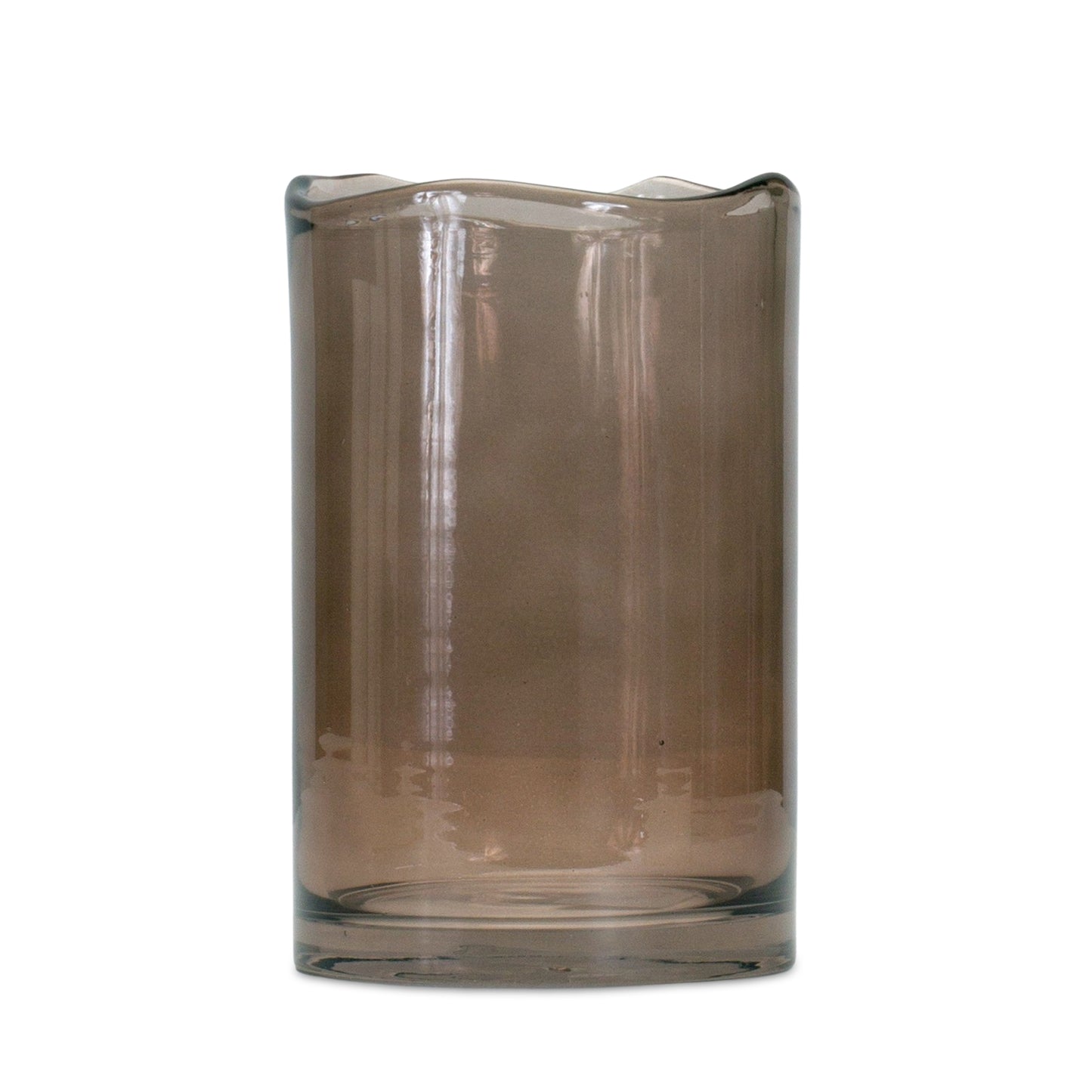 Decorative Wavy Glass Vase 8"H