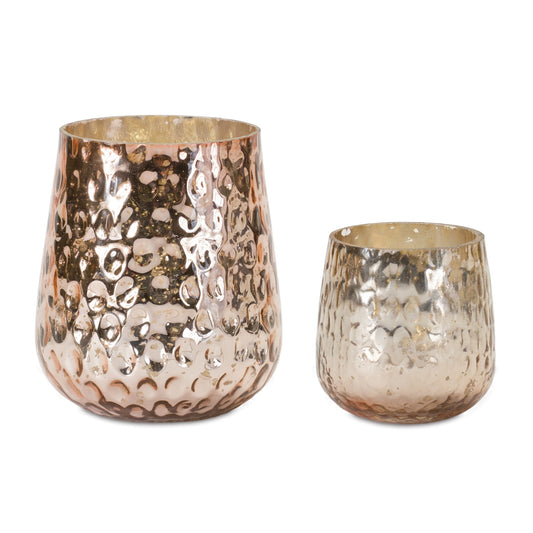 Candle Holder (Set of 2) 3.75"H, 6"H Glass