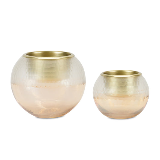 Votive Holder (Set of 2) 3.5"H, 5"H Glass