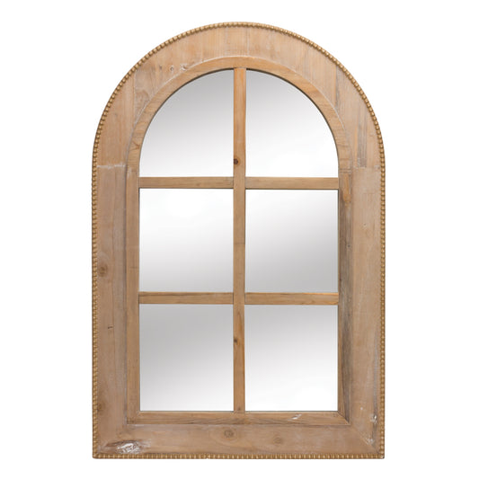 Beaded Wood Arch Mirror 35.5"H