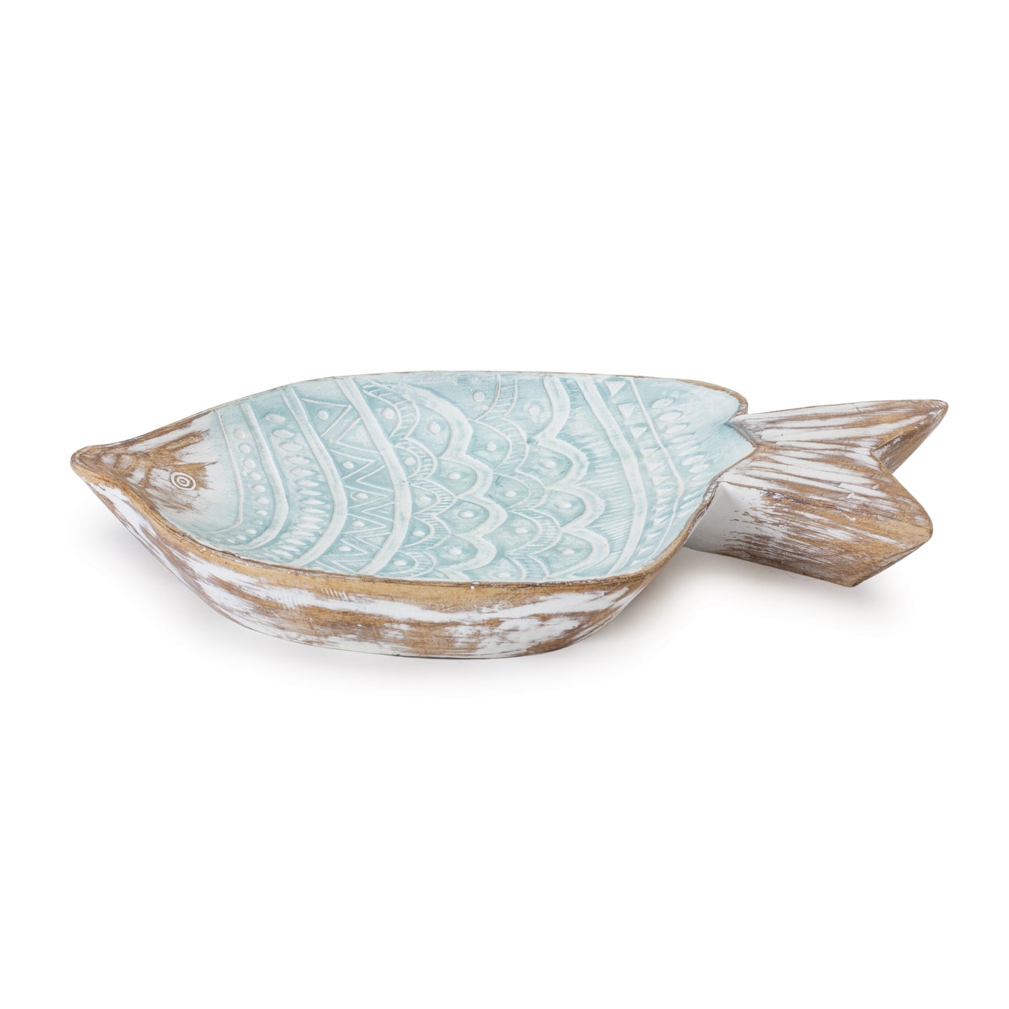 Geometric Etched Fish Bowl 11.5"L