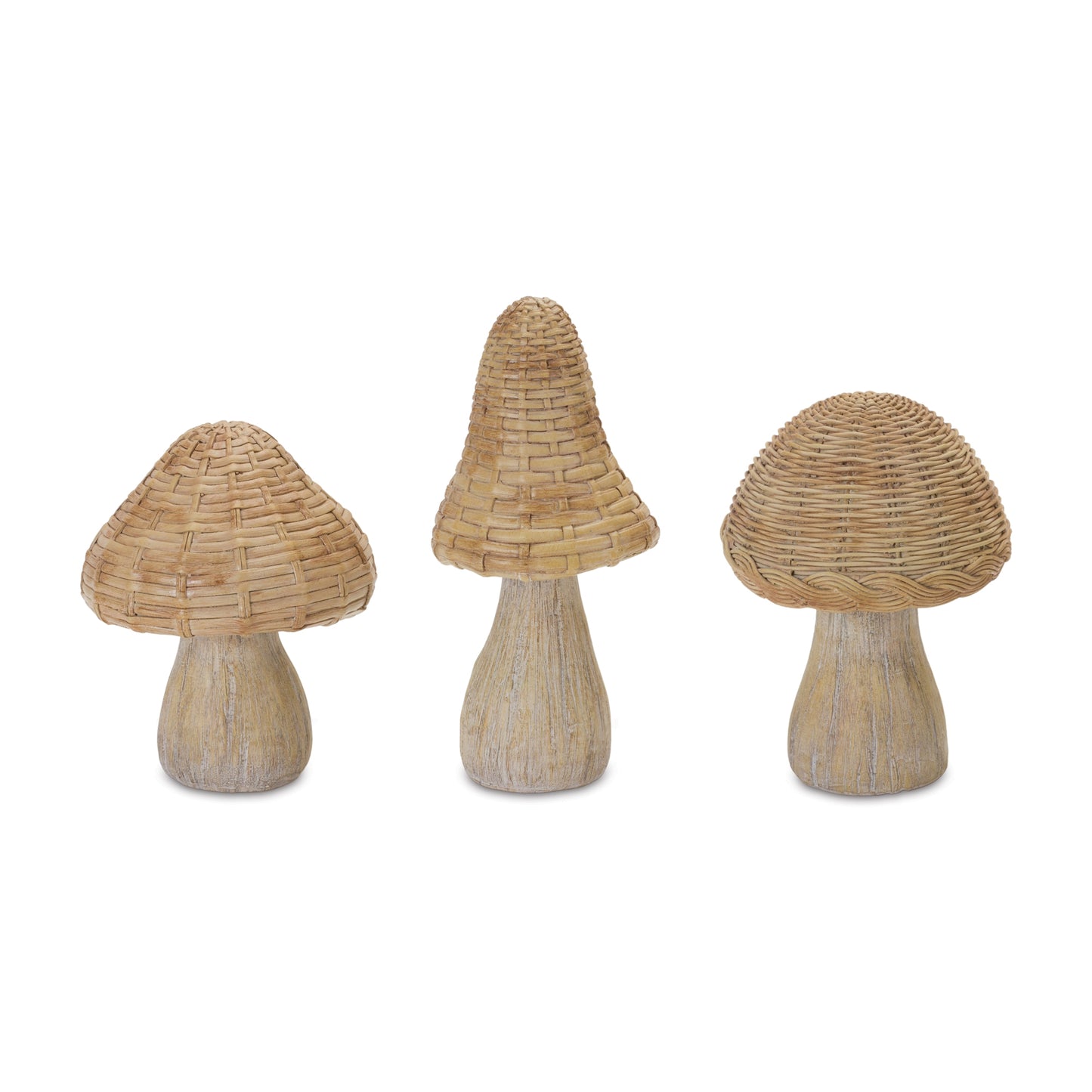 Wicker Mushroom DÃ©cor (Set of 3)