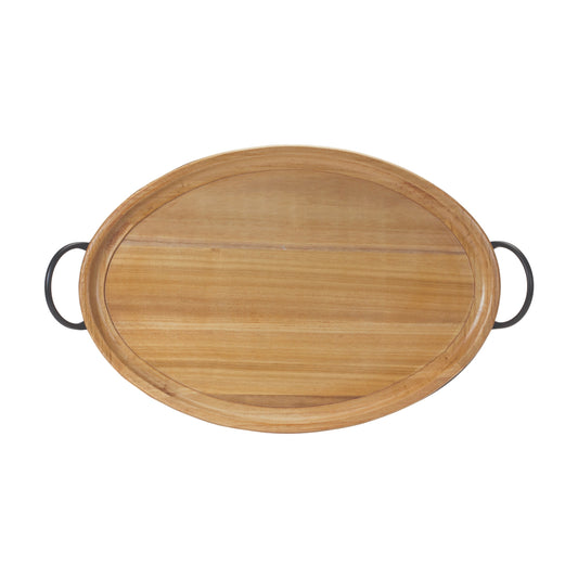 Natural Wood Tray with Handles 27.5"L