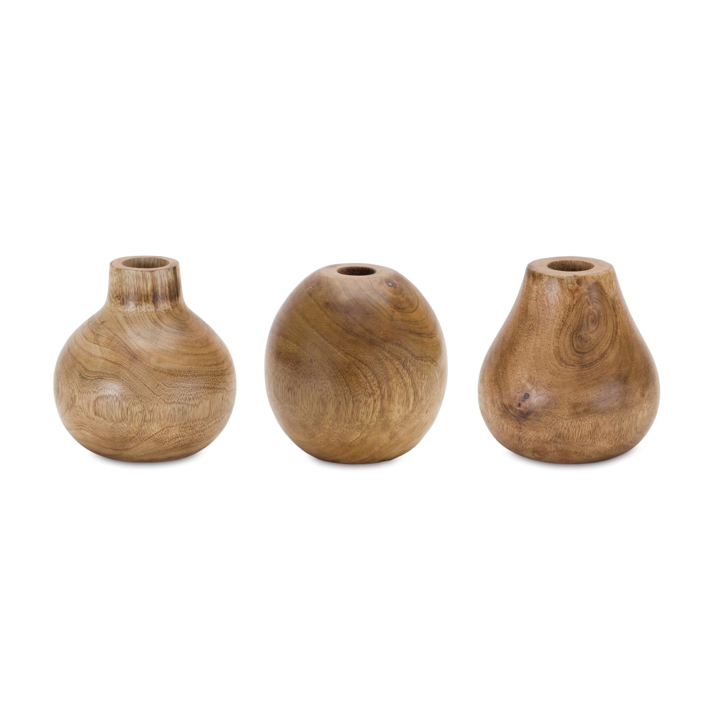 Natural Wood Bud Vase (Set of 3)