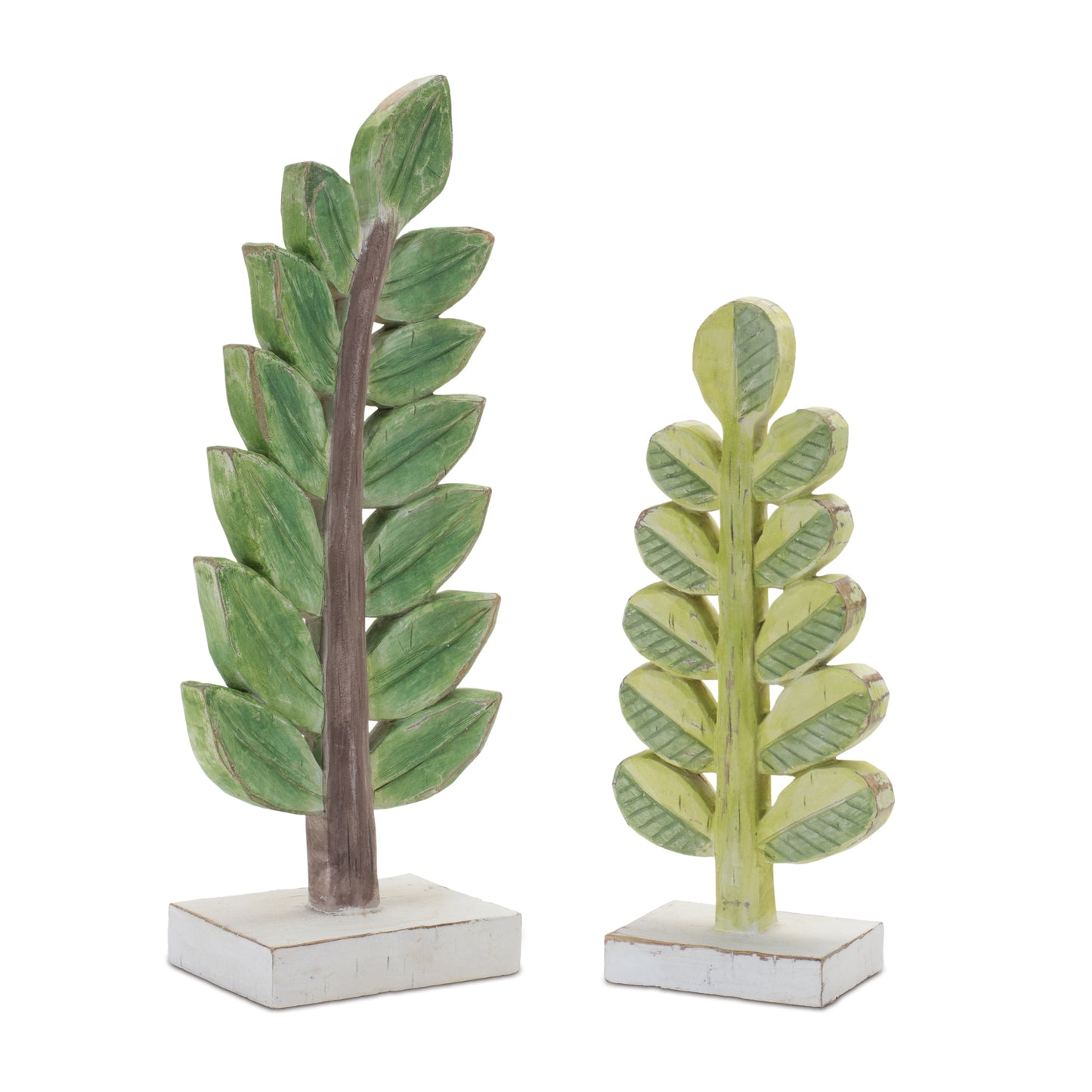 Carved Leaf DÃ©cor (Set of 2)