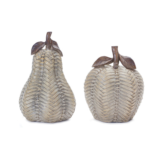 Wicker Apple and Pear DÃ©cor (Set of 2)