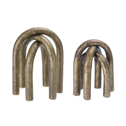 Modern Metal Arches Sculpture (Set of 2)