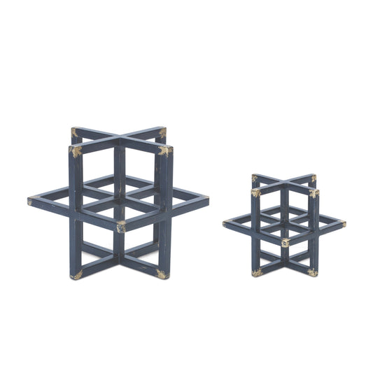 Modern Metal Star Sculpture (Set of 2)