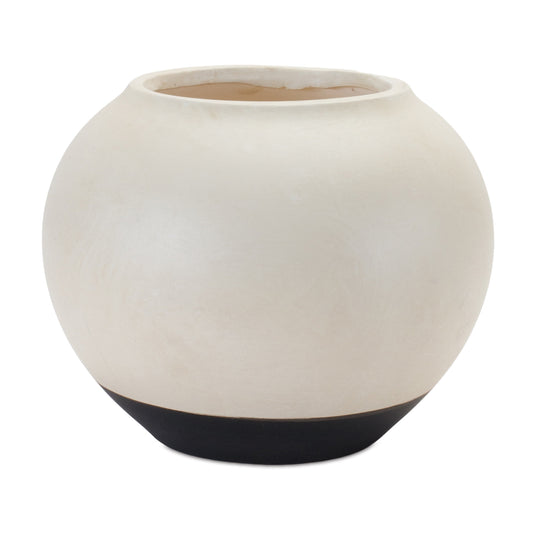 Two Tone Ceramic Vase 8.75"D