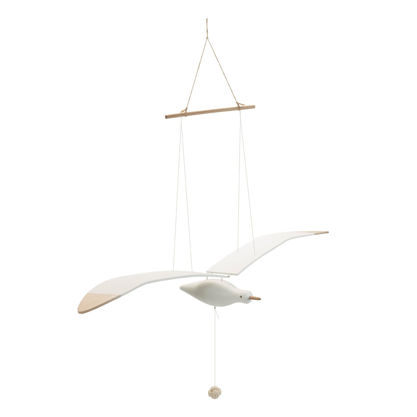 Hanging Wood Sea Bird Décor 37"H
