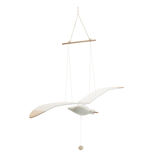 Hanging Wood Sea Bird Décor 37"H