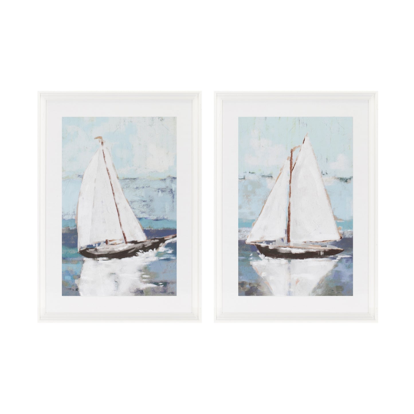 Framed Sail Boat Print (Set of 2)