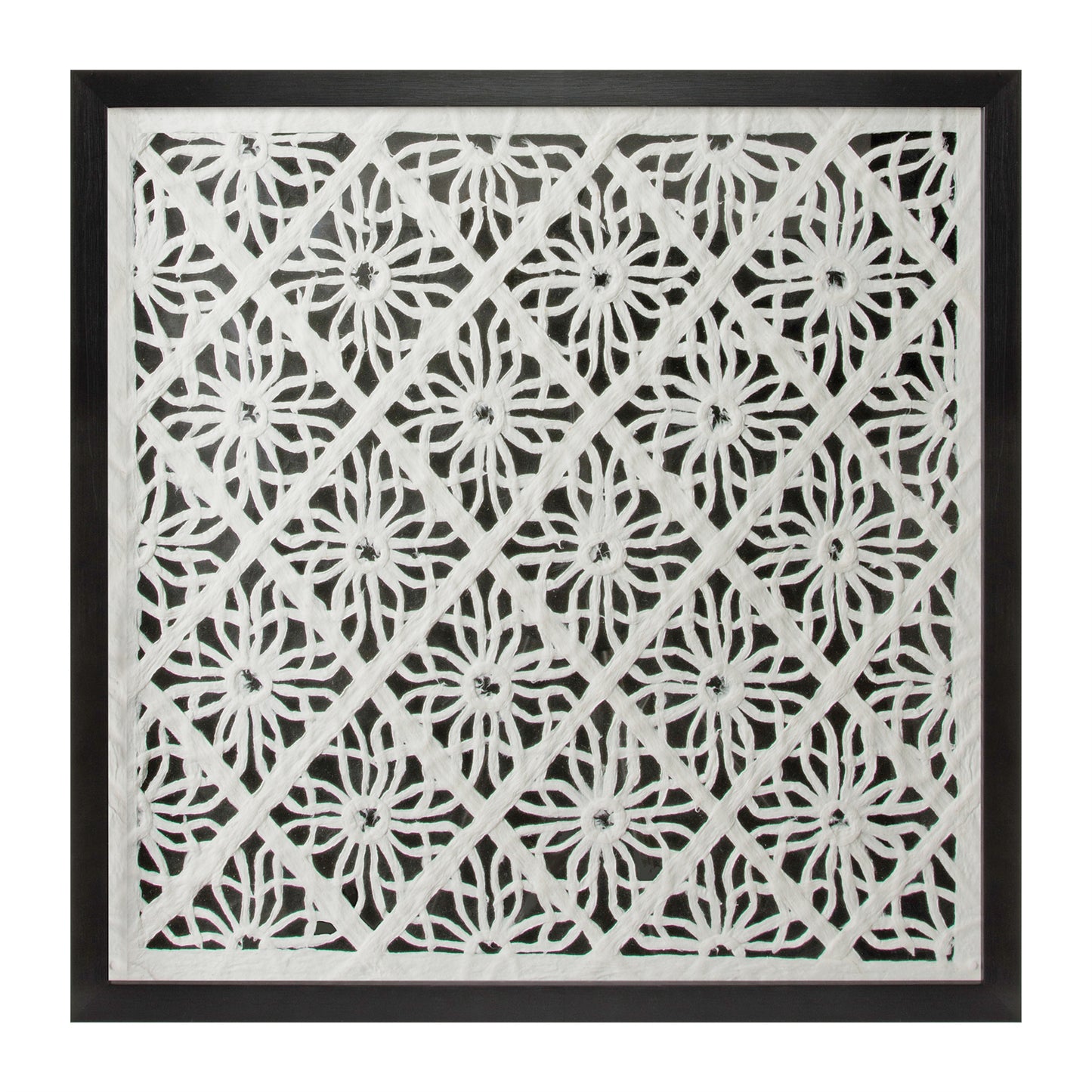 Framed Floral Wall Décor Under Glass 19.5"SQ