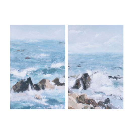 Sea Scape Canvas Wall Art (Set of 2)
