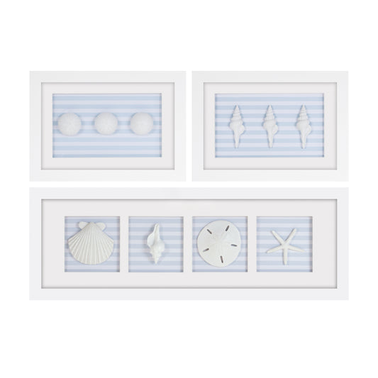Framed Beach Wall Plaque (Set of 3)