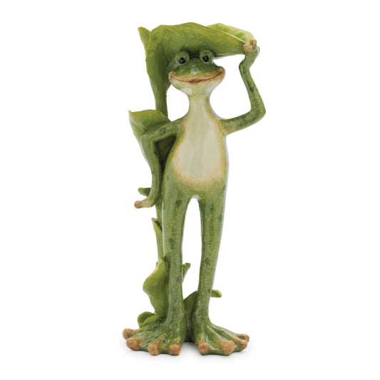 Frog Statue with Birdbath (Set of 2)