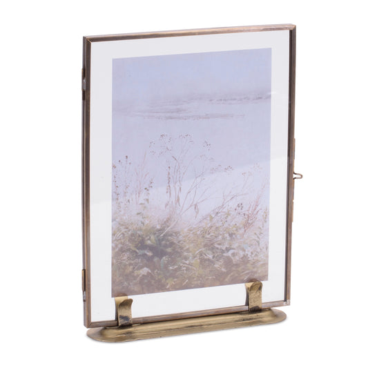 Copper Framed Floral Artwork 7.5"L